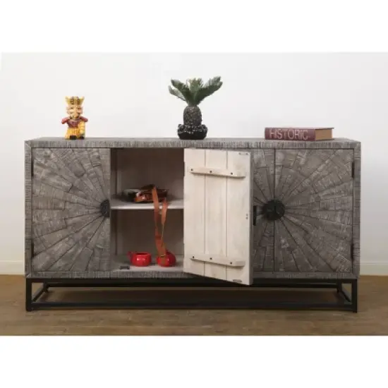 Cypress Creek 4 Doors Sideboard Gray - Treasure Trove Accents image {4}