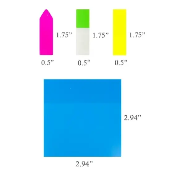 Wrapables 500pcs Transparent Sticky Notes Set, Memo Note Pads, Book Tabs, Page Markers, Sticky Notes, School and Office Supplies image {1}