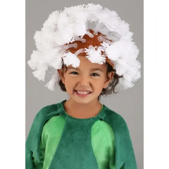 HalloweenCostumes.com 2T   Toddler&rsquo;s Puffball Dandelion Halloween Costume | Cute Green Flower Plant Jumpsuit with Headpiece,  White/Green/Green image {2}