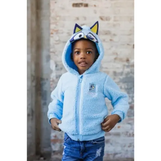 Bluey Bingo Cozy Faux Shearling Zip Up Cosplay Hoodie Toddler to Little Kid image {3}