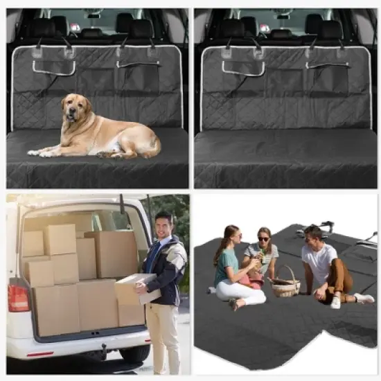 Unique Bargains Multi-Layered Waterproof Dog Car Seat Cover for Back Seat Black 1 Pc image {5}