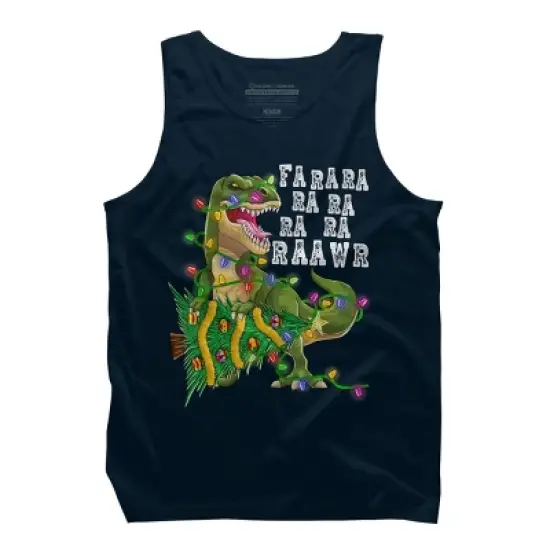 Men's Design By Humans Dinosaur Christmas By NekoShop Tank Top image {5}