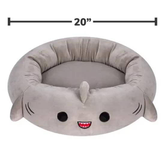 Squishmallows Gordon The Shark Cat and Dog Bolster Bed - Steel Gray image {4}