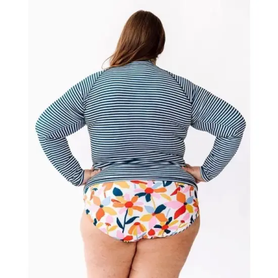 Lime Ricki Women's Indigo Stripe Rash Guard image {3}