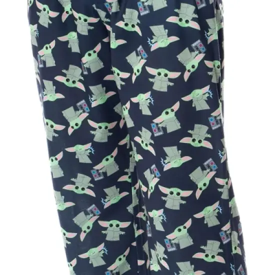 Star Wars Men's The Mandalorian Baby Yoda Grogu Cartoon Sleep Pajama Set Multicolored image {3}