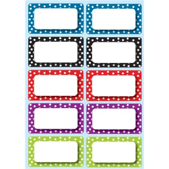 Ashley Productions Die-Cut Magnetic Colorful Dots Labels/Nameplates, 10 Per Pack, 6 Packs image {1}