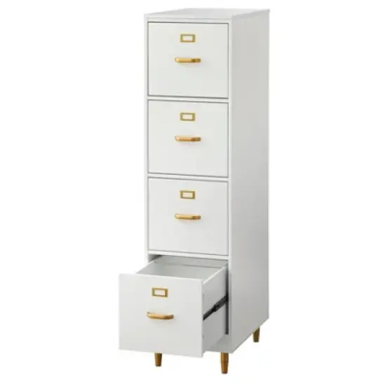 Dixie 4 Drawer Filing Cabinet White - Buylateral image {4}