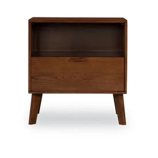 Reid 1 Drawer Nightstand Walnut - Linon image {1}