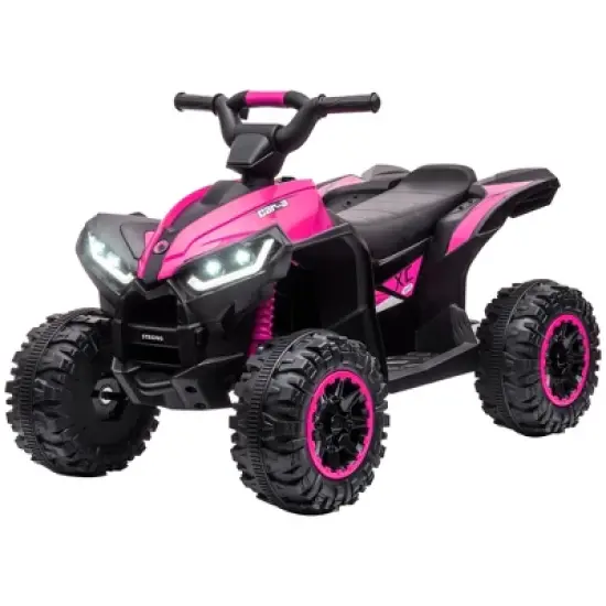 Aosom 12V Kids ATV Quad Car with Forward & Backward Function, Four Wheeler for Kids with Wear-Resistant Wheels, Music image {3}