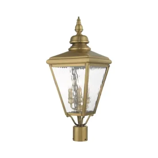 Livex Lighting Cambridge 3 - Light Post Light in  Antique Brass image {2}