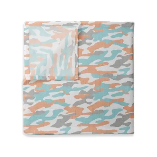 Jungle Safari Boys Aqua/Orange 2 pack Muslin Swaddling Blanket image {5}