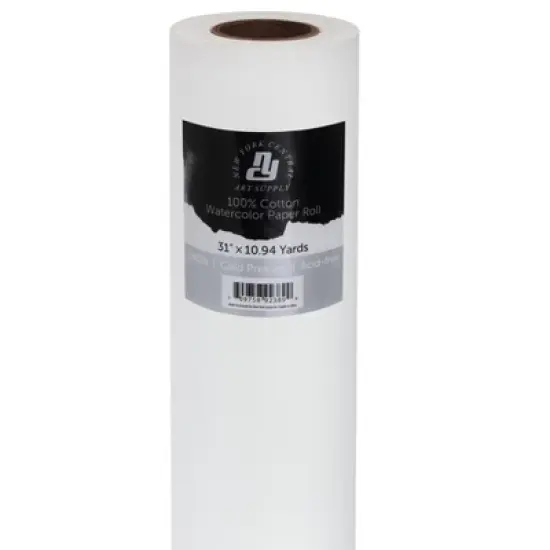 New York Central Large Watercolor Paper Roll for Artists - Cold Press - 31" x 10.94 yd - 100% Cotton Bright White Acid-Free Archival Roll of Cold image {1}