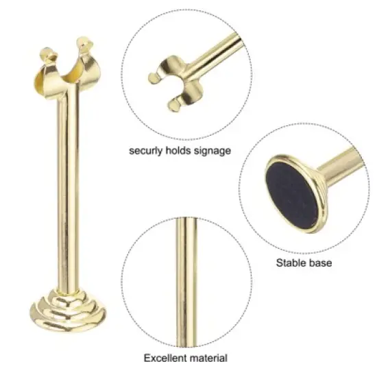 Unique Bargains Smooth Stable Rust Resistant Party Wedding Card Holders 12 Pcs Gold 3.9 Inch image {2}