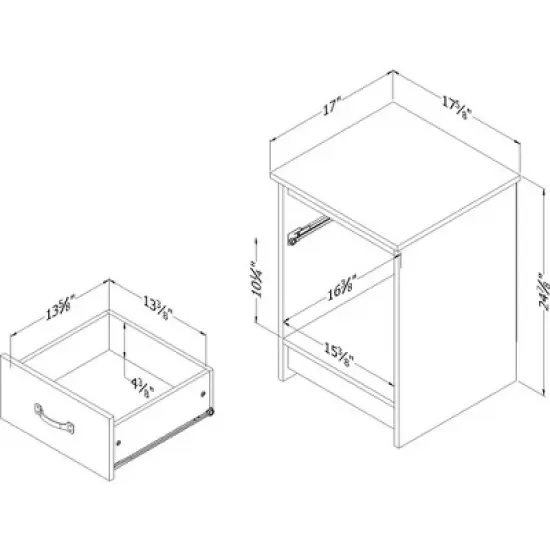 Tassio 1 Drawer Nightstand - South Shore image {8}