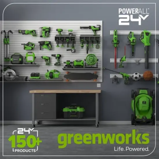 Greenworks Powerall 2x24V 19" Brushless Push Mower with (2) 4.0Ah Batteries and Charger image {3}