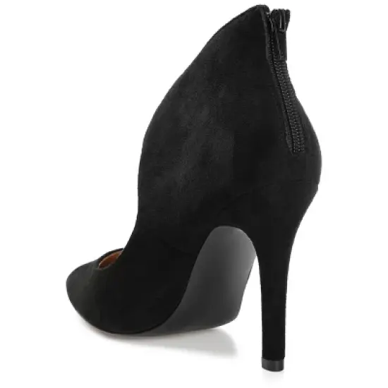 Journee Collection Womens Junniper Back Heel Zip High Stiletto Pointed Toe Pumps image {6}