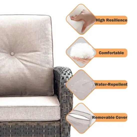 Gymojoy Sofa Chair with Propane Fire Pit Table Set image {7}