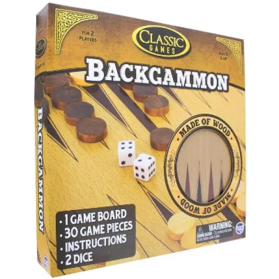 The Canadian Group Classic Games Wood Backgammon Set | Board & 30 Game Pieces image {2}