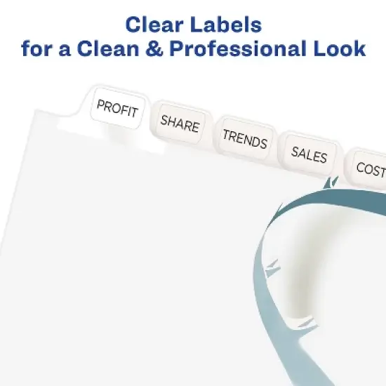 Avery Print & Apply Clear Label Dividers w/White Tabs 12-Tab Letter 5 Sets 11429 image {3}