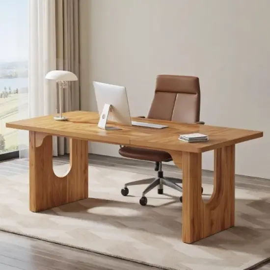 Resenkos Computer Desk, Gaming Desk,Computer Desk, Office Desk Computer Table Study Writing Desk,Vintage Grey & Black image {5}