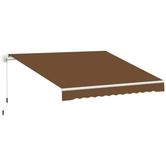 Resenkos Patio Awning, Outdoor Sun Shade Shelter Cover Awnings,12' x 10' Manual Retractable Awning Outdoor Sunshade Shelter for Patio, Balcony, Yard, image {12}