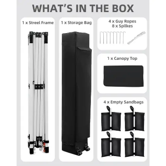 Pop Up Canopy Tent Outdoor Canopy with No Removable Sidewall One-Person Set Up Heavy Duty Commercial Instant Tent Shelter image {3}