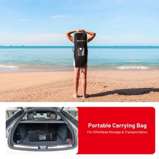 Costway 11' Inflatable Stand Up Paddle Board Surfboard W/Bag Aluminum Paddle Pump Red image {9}