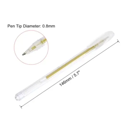 Unique Bargains 0.8mm Liquid Glitter Gel Pens Gold/Silver/White 9 Pcs image {1}