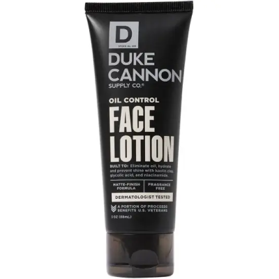 Duke Cannon Oil Control Face Lotion - Shine-Reducing Moisturizer for Men - 3 fl. oz image {1}