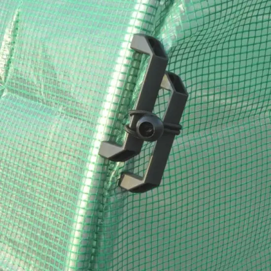 Outsunny 20' x 10' x 7' Walk-In Tunnel Greenhouse, Extra-Large Garden Hot House Kit with 2 Hinged Doors, Reinforced Steel Frame, PE Cover, Green image {5}