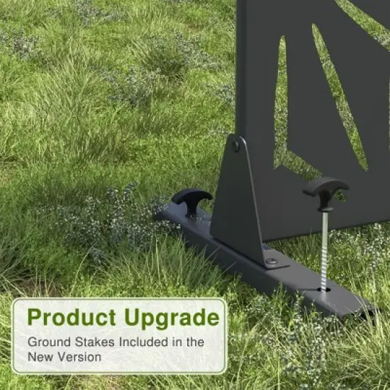 PexFix 72 x 47 Inches Premium Outdoor Metal Privacy Screen Garden Fence with Elegant Stars Pattern in Sleek Black for Gardens Patio Deck Yard image {9}