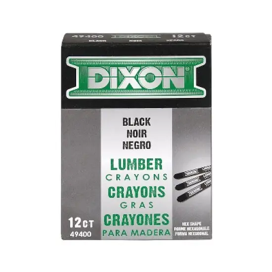 Dixon Lumber Crayons 4 1/2 x 1/2 Carbon Black Dozen 49400 image {2}