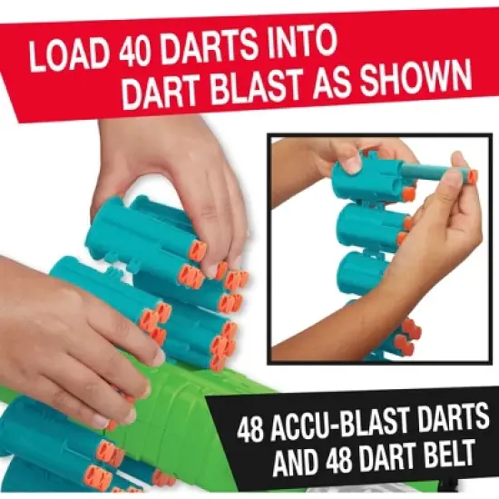 Air Warriors: Tetrashot Green & White Dart Blaster with 98 Accu-Blast Darts & Dart Belt, Ages 6+ image {6}