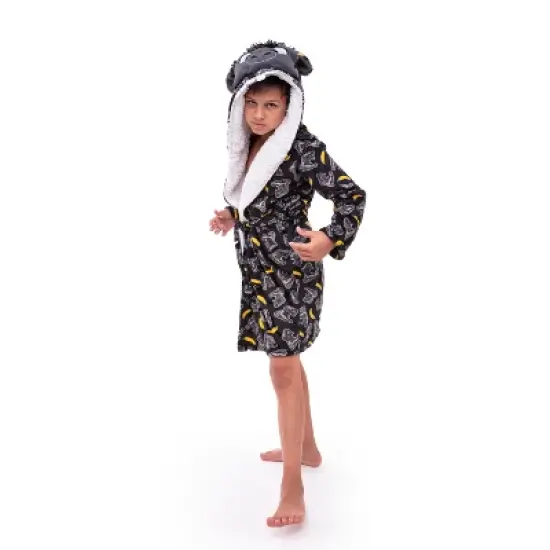 Sleep On It Boys Gorilla Plush Fleece Robe with 3D Character Hood image {2}