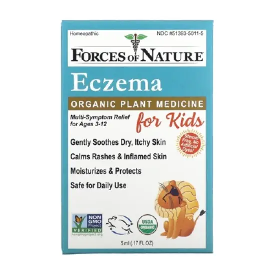 Forces of Nature &ndash; Kids Eczema Relief Certified Organic (5ml), Non-GMO, Natural Children&rsquo;s Eczema Remedy to Help Soothe Skin Irritations and Itching image {3}