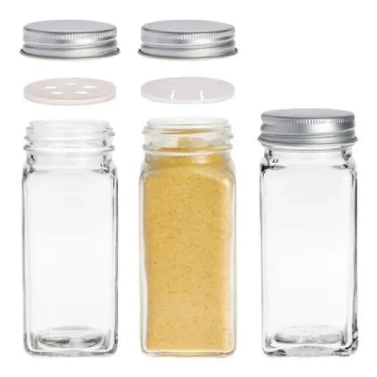 Talented Kitchen Spice Drawer Organizer with Jars and Labels with 18 Empty 4-oz Bottles, 416 Seasoning Labels, 2 Pcs 3-Tier Drawer Trays, 5.9 x 15 In image {3}
