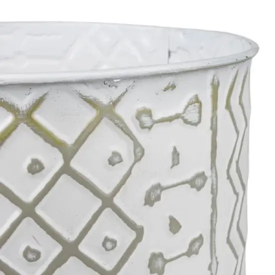 Multi Pattern Bucket Planter Metal & Wood - Foreside Home & Garden image {2}