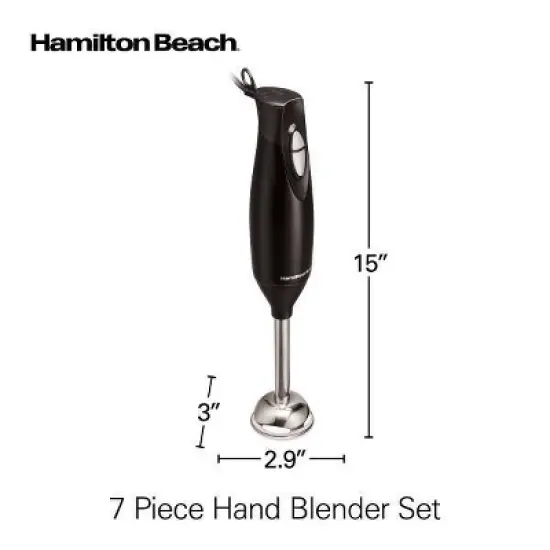 Hamilton Beach 3-in-1 Hand Blender with Wisk 59768: Immersion Handheld Mixer, 2 Speeds, Dishwasher-Safe, 225W, Black image {8}