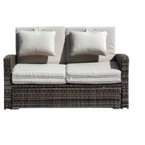 Courtyard Casual Miranda Outdoor Loveseat to Daybed Combo with Cushions image {3}