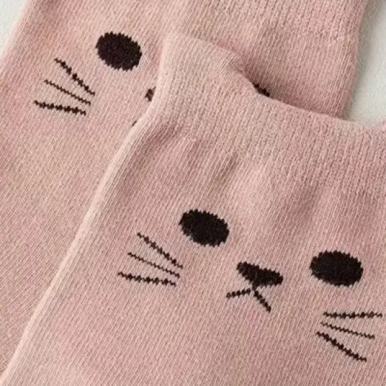 Anna-Kaci Women's Cat Face Grip Socks with Paw Print Anti-Slip Sole Soft Knit Ankle Socks for Home or Yoga 3-Pack image {2}