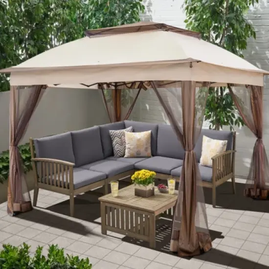 UPTIOT 11 Ft. W x 11 Ft. D Steel Pop-up Gazebo image {1}