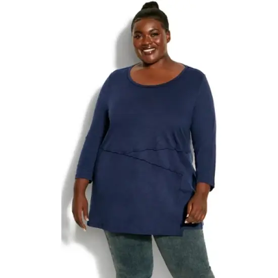 Women's Plus Size Juliet Panel Tee - navy | AVENUE image {7}