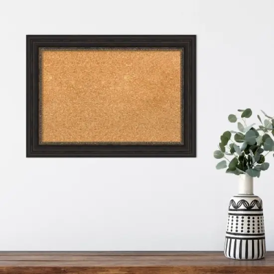 Amanti Art Accent Bronze Narrow Framed Corkboard, Natural Cork image {4}