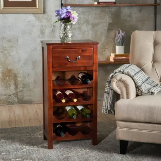 Eirinn Wine Rack - Dark Oak - Christopher Knight Home image {1}