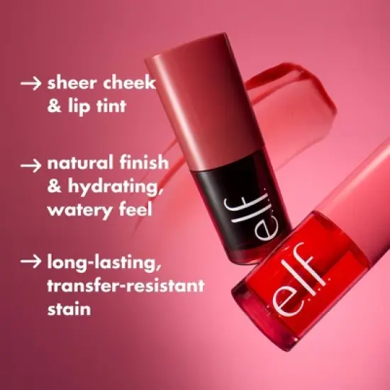 e.l.f. Sheer For It Blush Tint - Buildable Stain For Lips + Cheek - 0.22 fl oz image {5}