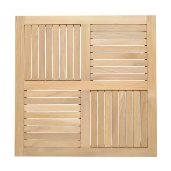 Amazonia Teak Square MauiMood Outdoor Patio Coffee Table Natural Wood: All-Weather Resistant image {1}