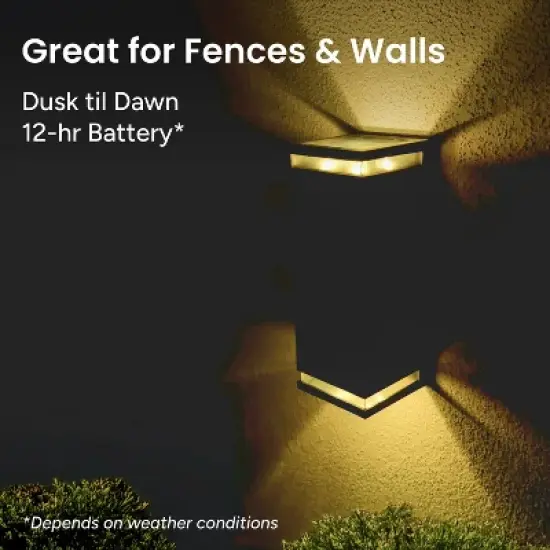 LED Solar Dual Direction Outdoor Wall Light - Techko Maid: Waterproof & Weather-Resistant image {2}