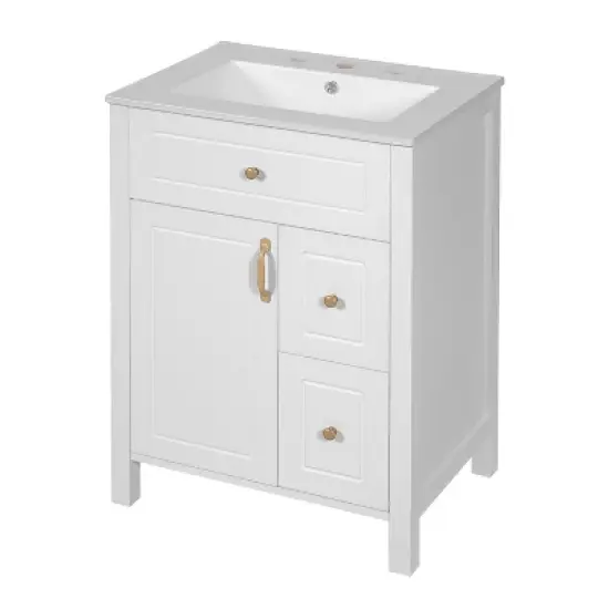 Dexmalle 24-Inch Bathroom Vanity with Double Storage Racks image {13}