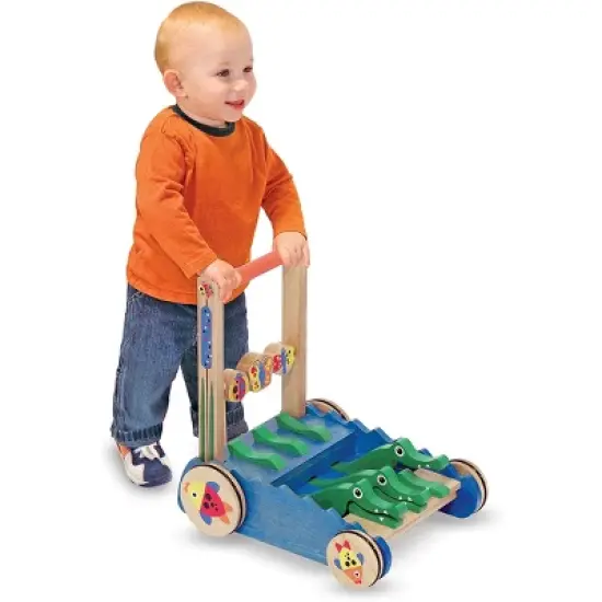 Melissa & Doug Deluxe Chomp and Clack Alligator Wooden Push Toy and Activity Walker image {3}