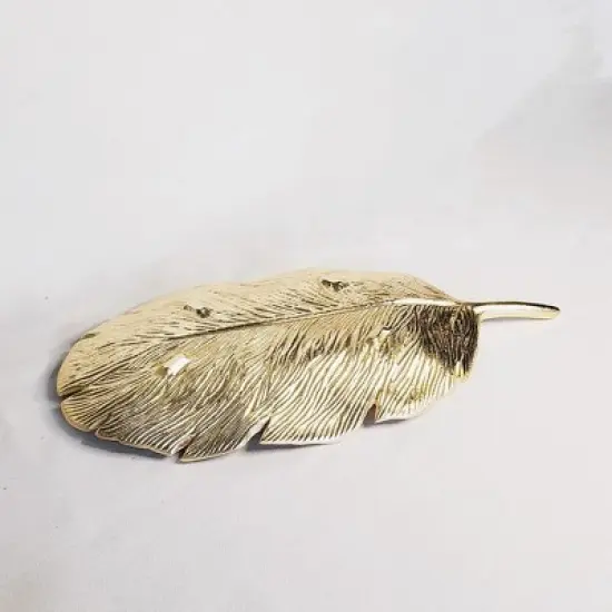 Jiallo Stainless Steel Gold Leaf dish 9.25 x 4.25" image {3}